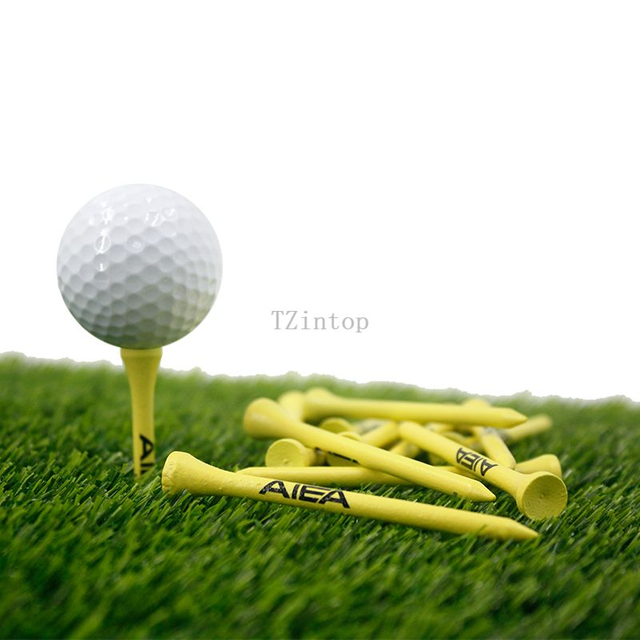 جودة عالية مخصصة 83 مم من الخيزران باللون الأصفر مع شعار AIEA Golf Tees