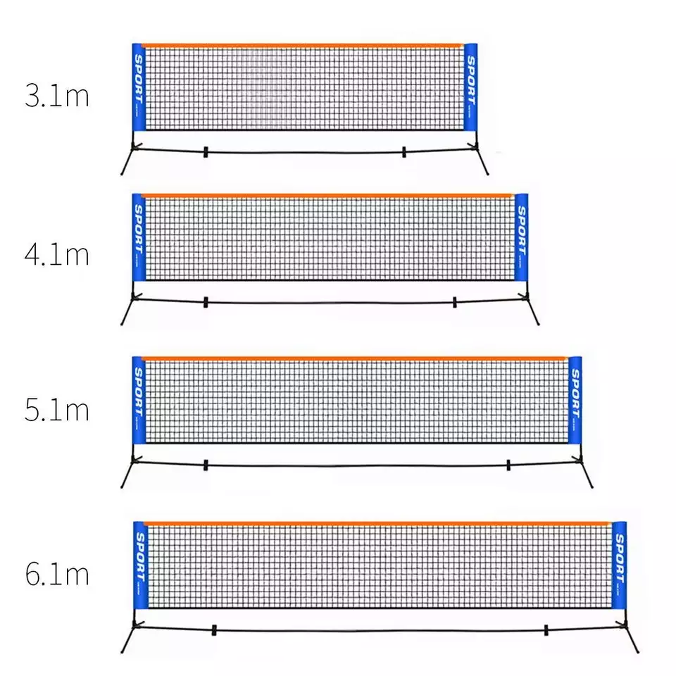 شبكة تنس متينة وقابلة للتعديل ومحمولة للاستخدام في الأماكن المغلقة والمفتوحة على الشاطئ، شبكة تنس ذات نوعية جيدة وحجم مخصص